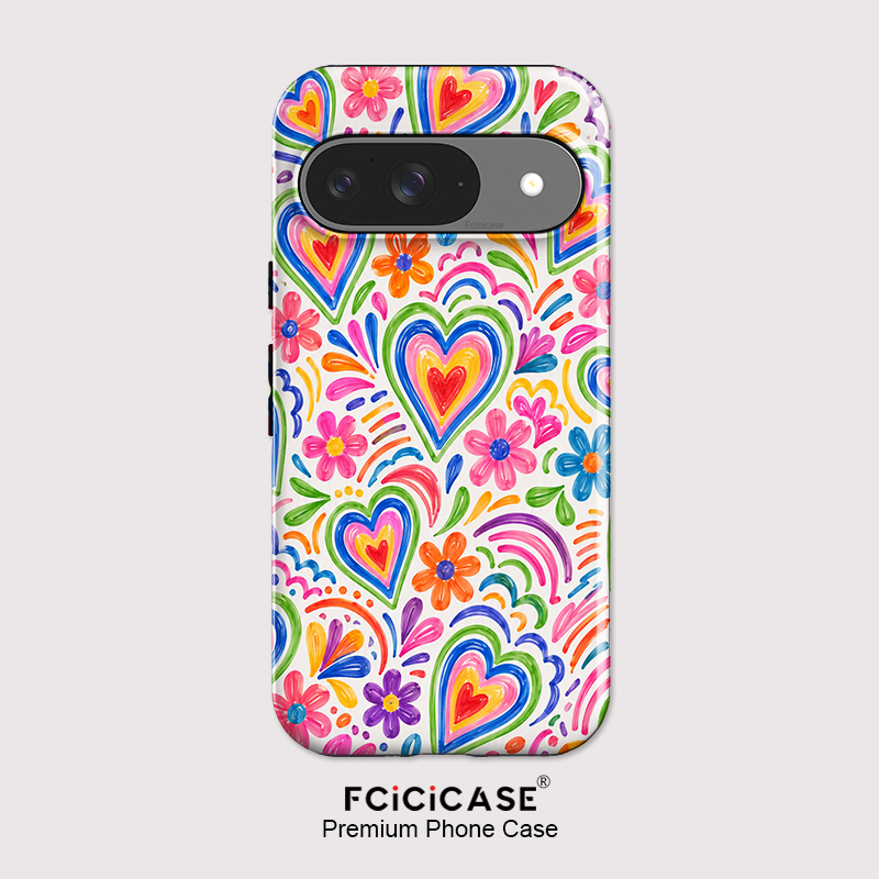 Matte Pc Case - غطاء هاتف Fcicicase بتصميم قلب الحب