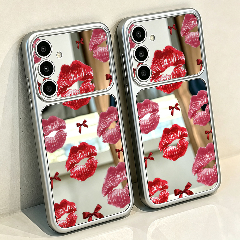 Computer Case - غطاء هاتف بتصميم شفاه حمراء وقوس